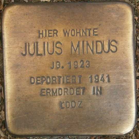 Stolperstein dedicated to Julius Mindus