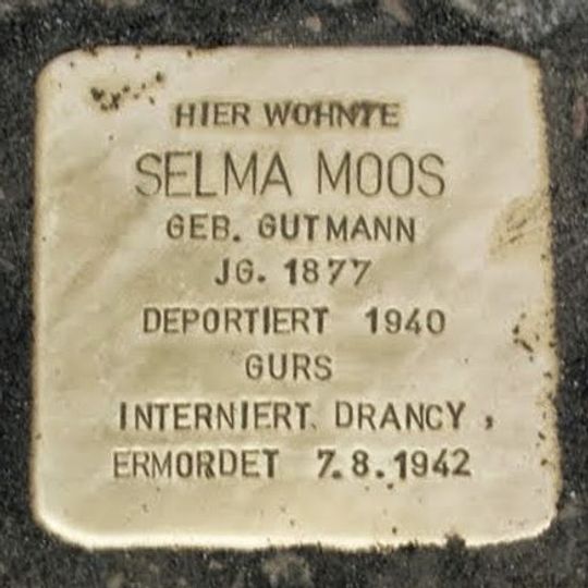 Stolperstein à la mémoire de Selma Moos