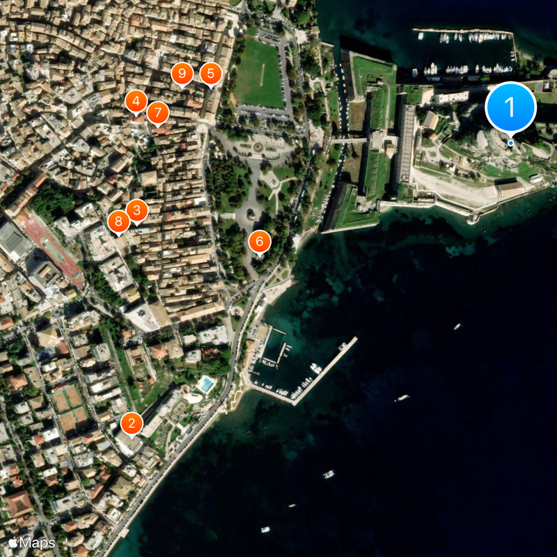 Corfu Old Fortress Map