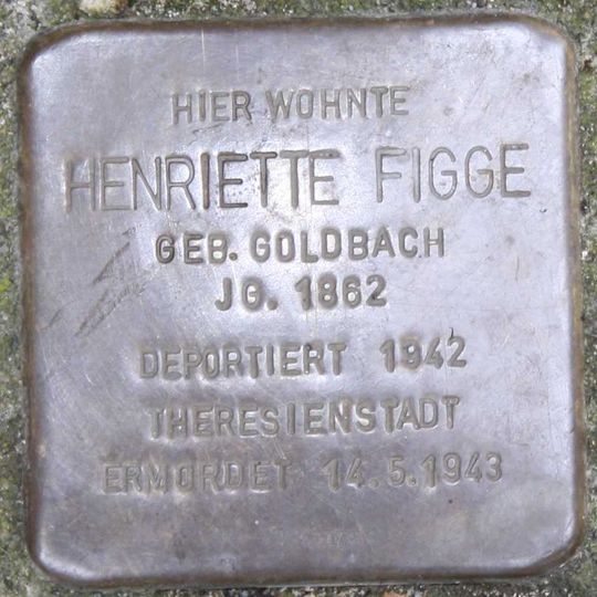 Stolperstein dedicated to Henriette Figge