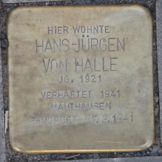 Stolperstein dedicated to Hans-Jürgen von Halle