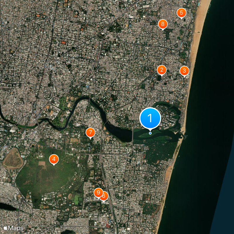 Adyar River Map