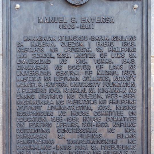 Manuel S. Enverga historical marker