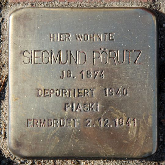 Stolperstein en memoria de Siegmund Pörutz