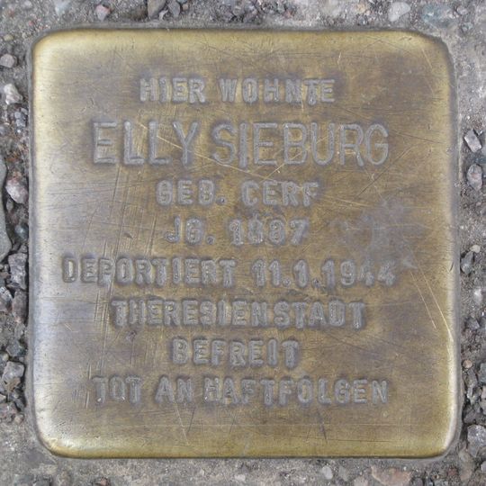 Stolperstein dedicated to Elly Sieburg