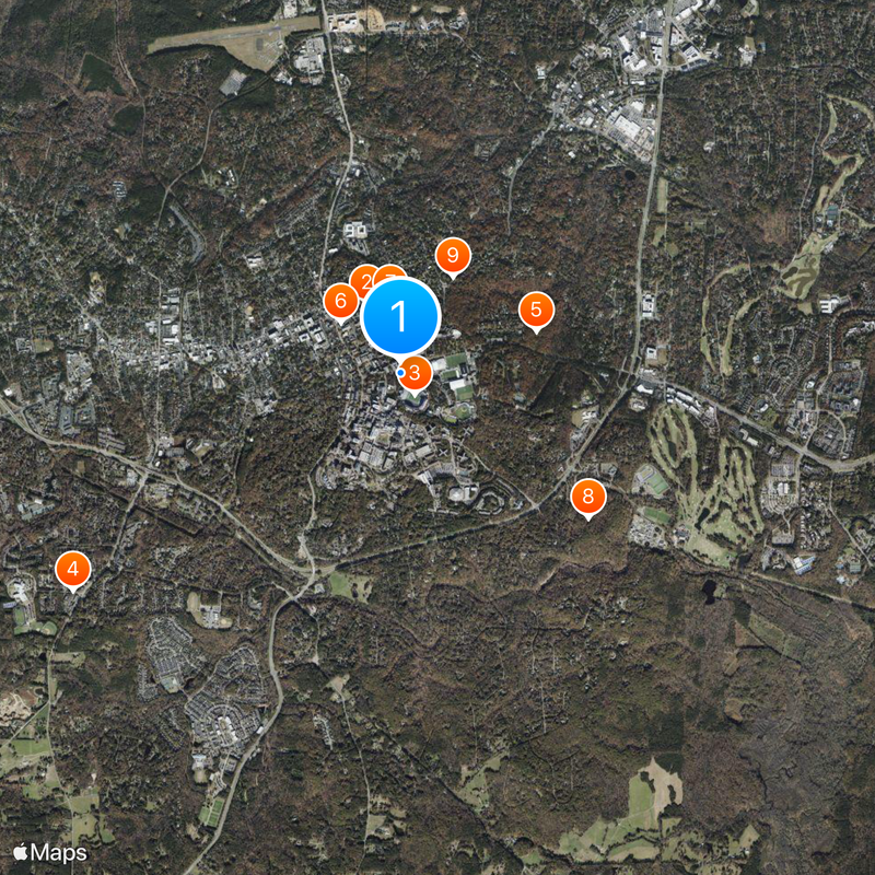 University of North Carolina at Chapel Hill Map