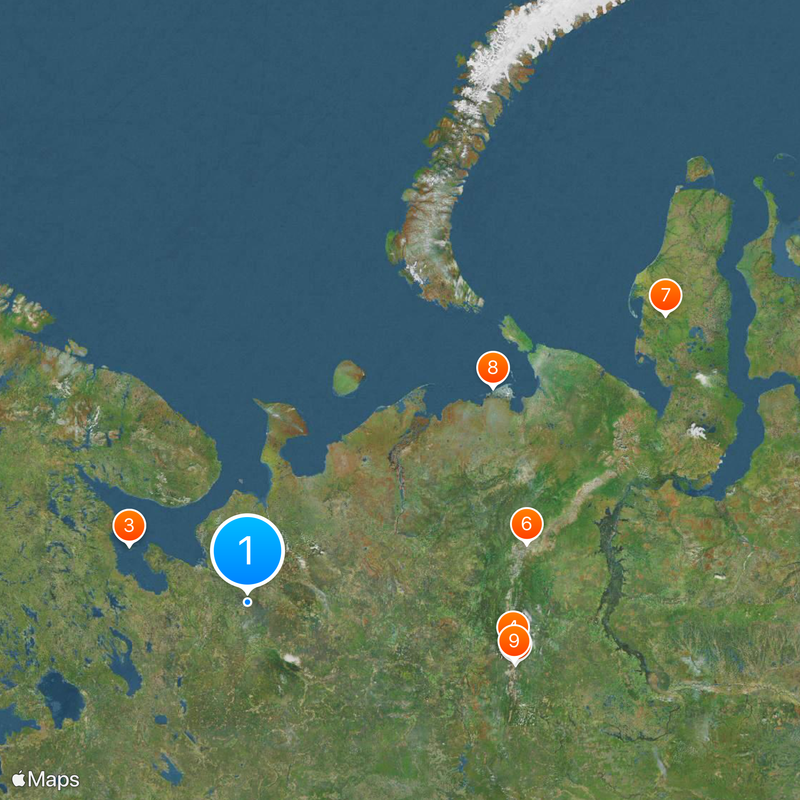 Obwód archangielski Mapa