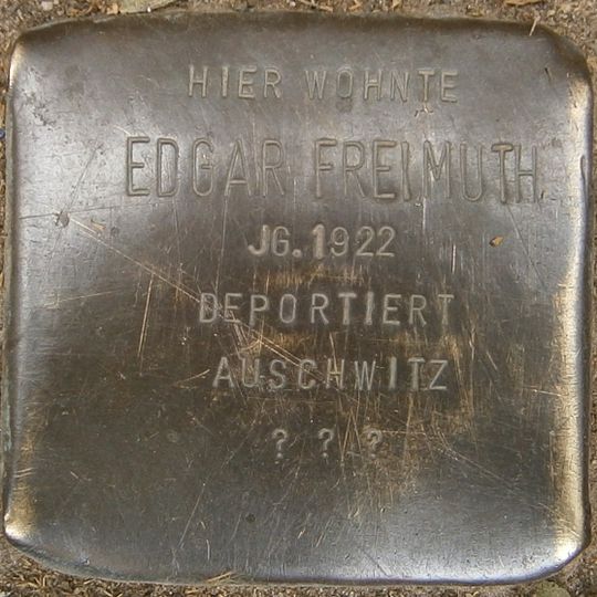 Stolperstein dedicated to Edgar Freimuth