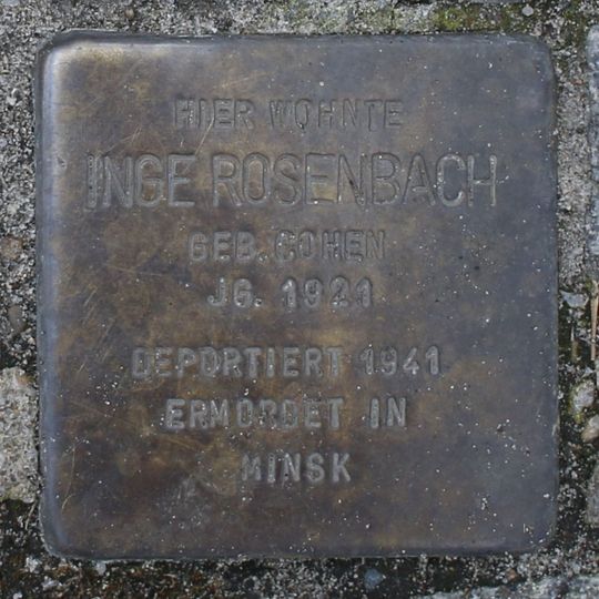 Stolperstein dedicated to Inge Rosenbach
