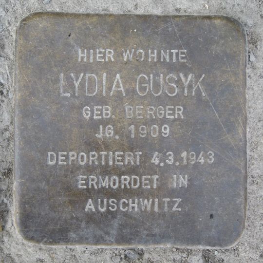 Stolperstein em memória de Lydia Gusyk