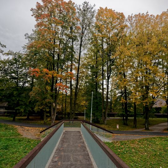 Footbridge over the Rožnovská Bečva to the open air museum in Rožnov pod Radhoštěm