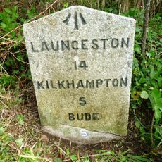 Milestone, S of Red Post, beside Bude Canal
