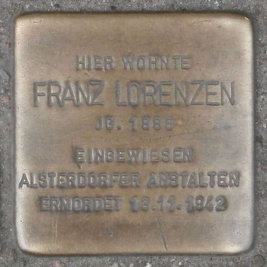 Stolperstein en memoria de Franz Lorenzen
