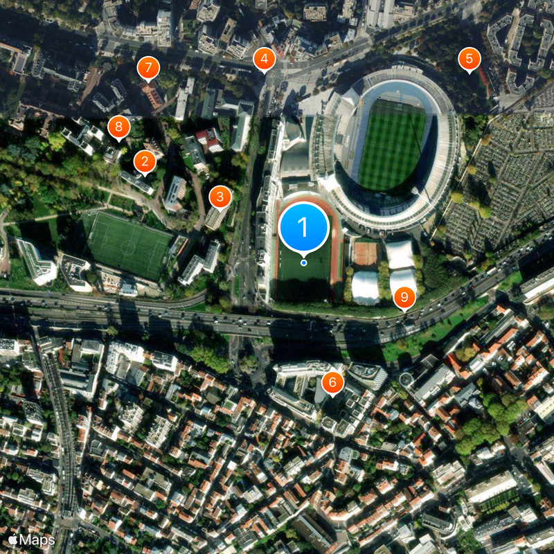Estadio Charléty Mapa