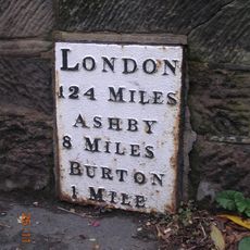 Milepost, Ashby Road; Winshill, by No. 29, below junction with Mervyn Road