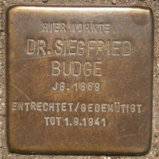 Stolperstein em memória de Siegfried Budge
