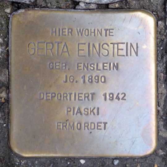 Stolperstein en memoria de Gerta Einstein
