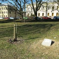 Pomník lidické hrušně na Štefánikově náměstí v Liberci