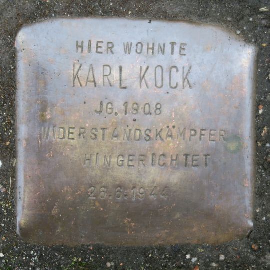 Stolperstein em memória de Karl Kock