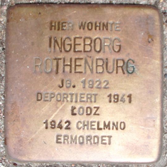 Stolperstein à la mémoire d’Ingeborg Rothenburg