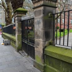 Gate Piers And Wall In Front Of Church Of St Andrew, And Pant Attached