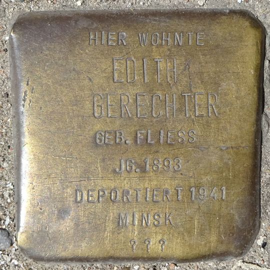 Stolperstein en memoria de Edith Gerechter