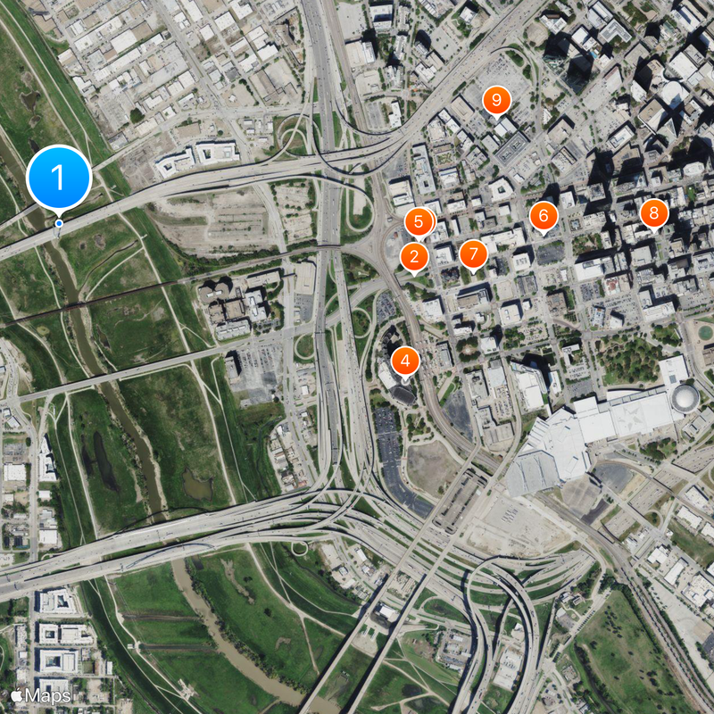 Margaret Hunt Hill Bridge Mapa