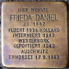 Stolperstein dedicated to Frieda Daniel