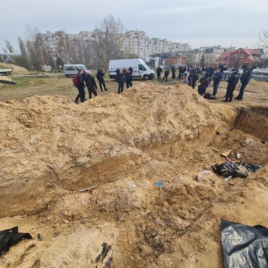 Bucha massacre mass burial site