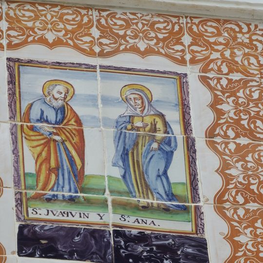 Ceramic panel of Saint Joachim and Saint Anne at old age