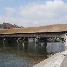 Covered wooden bridge over the Aare