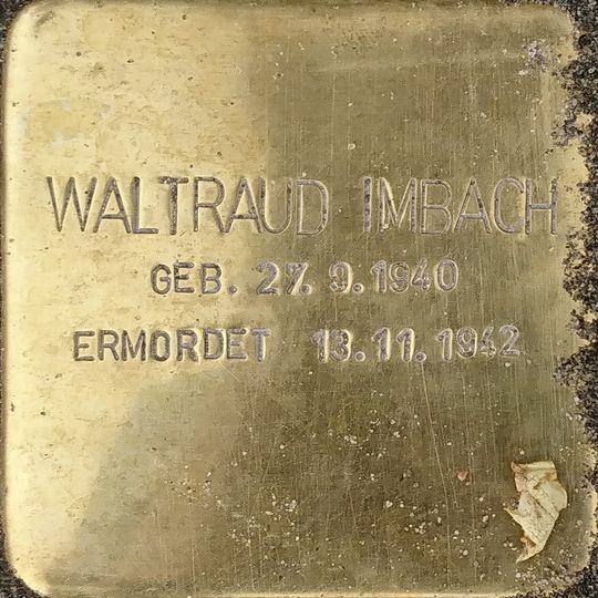 Stolperstein dedicated to Waltraud Imbach