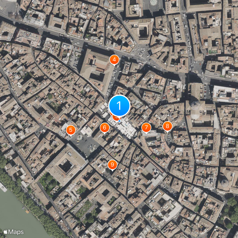 Statue of Giordano Bruno Map