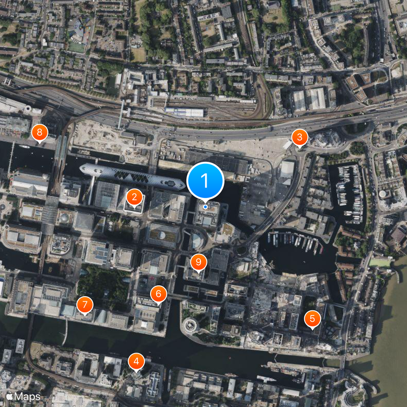 One Churchill Place Mapa