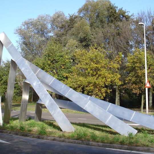 Vijf geknikte driehoekvormig gelede buizen