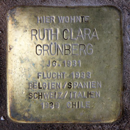 Stolperstein dedicated to Ruth Clara Grünberg