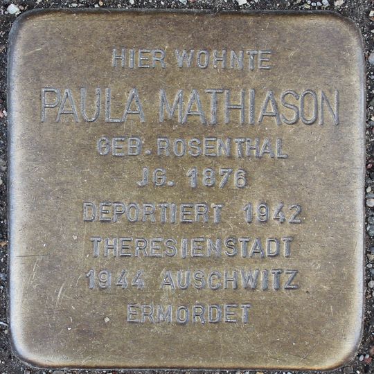 Stolperstein en memoria de Paula Mathiason