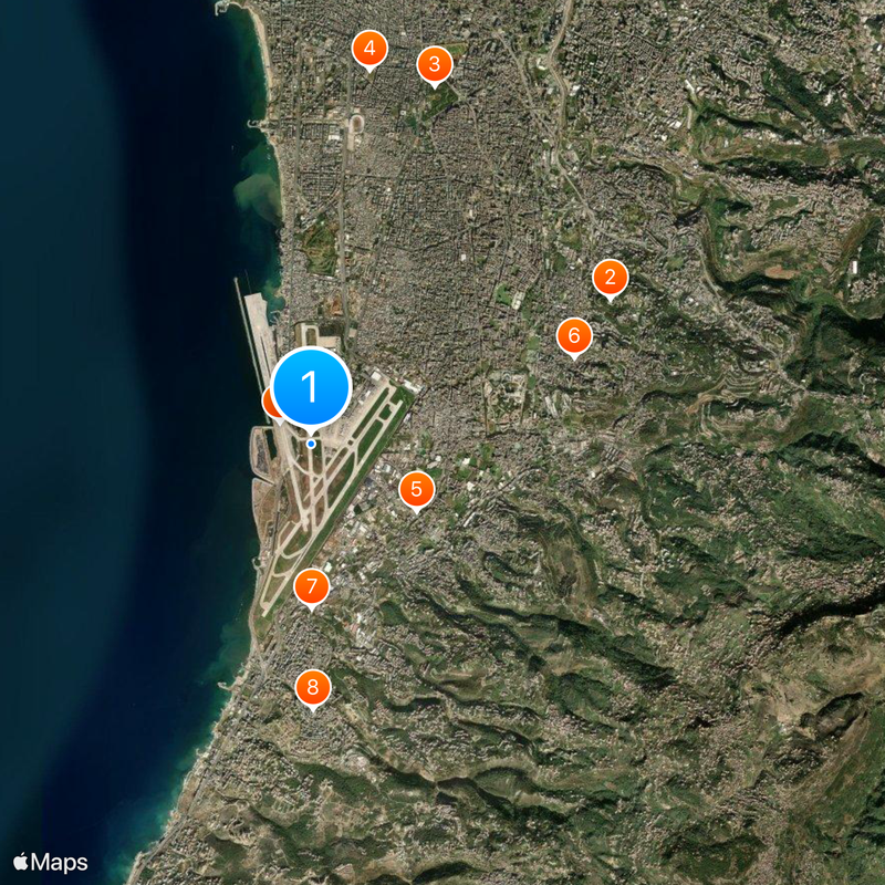 Flughafen Beirut Karte