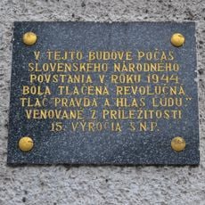 Povstalecká tlačiareň, tabuľa pamätná