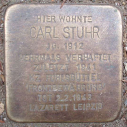 Stolperstein em memória de Carl Stuhr