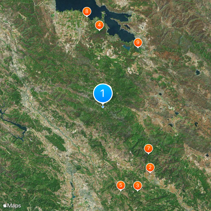 The Geysers Map