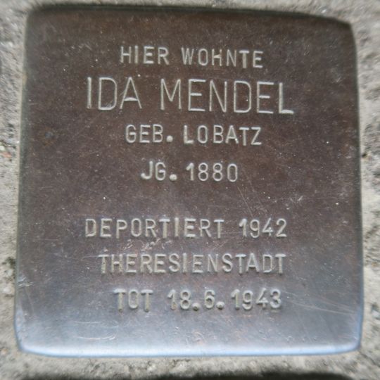 Stolperstein em memória de Ida Mendel