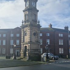 Clock Tower, And 4 Iron Lamps