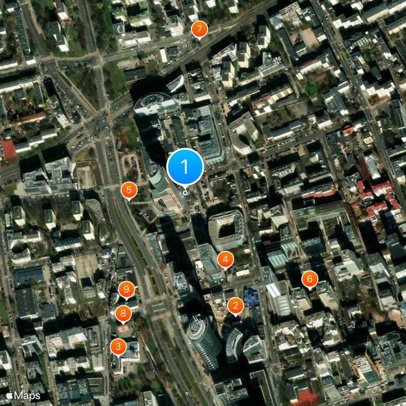 Warsaw Trade Tower Map