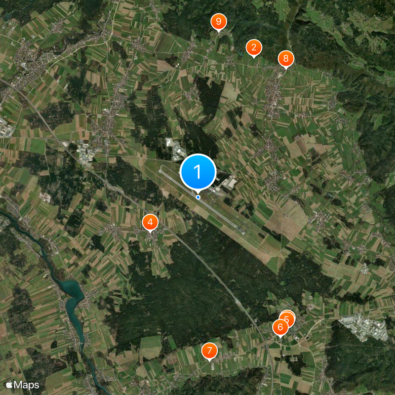 Aeroporto di Lubiana-Brnik Mappa