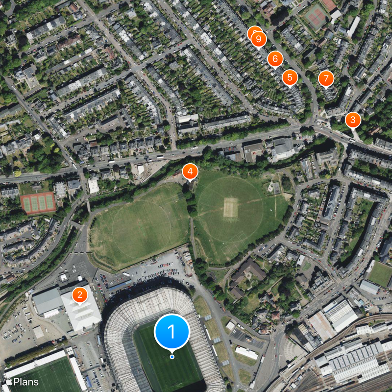 Murrayfield Stadium Kaart