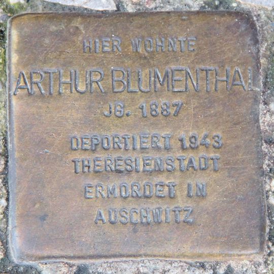 Stolperstein dedicated to Arthur Blumenthal