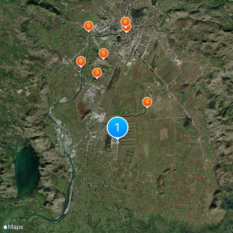 Podgorica Airport Map