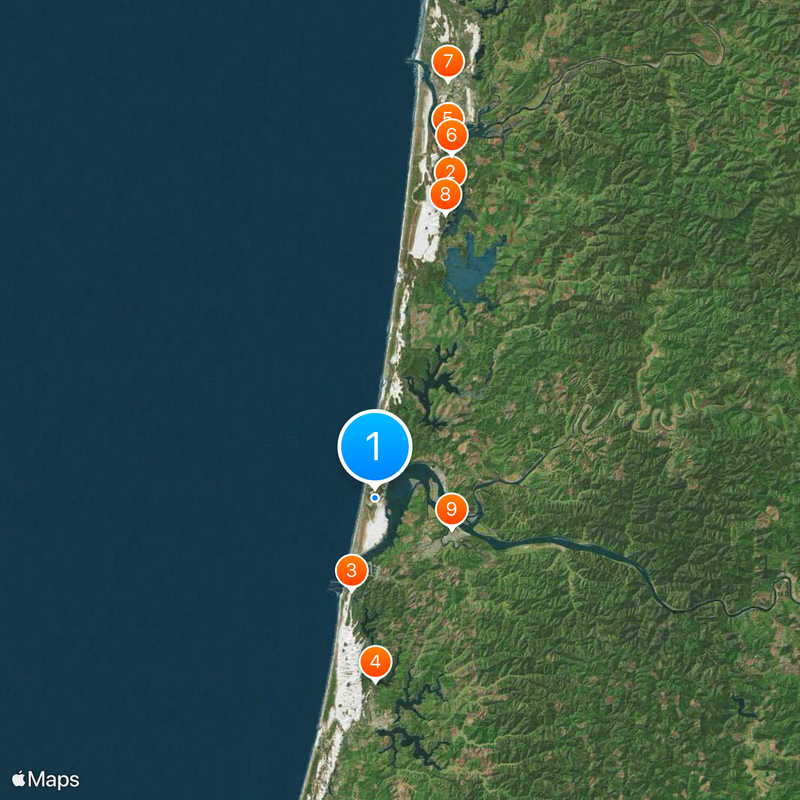 Oregon Dunes National Recreation Area Mapa