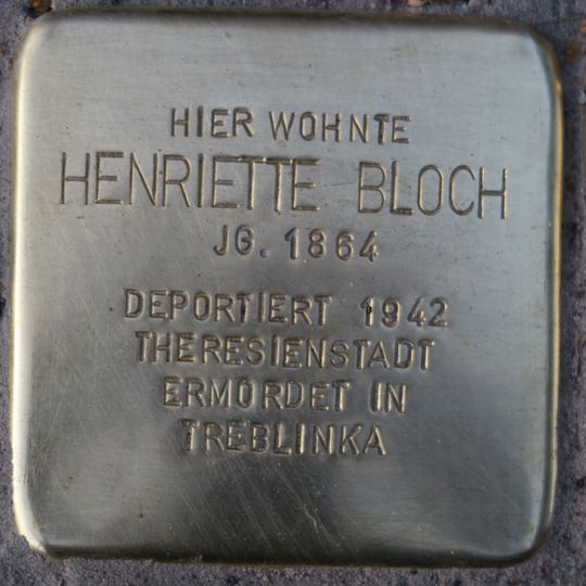 Stolperstein dedicated to Henriette Bloch